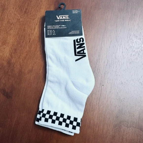 Vans White with Black Checkered Graphic Socks - Picture 2 of 4